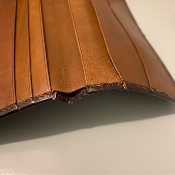 Vintage Raleighs Wallet Leather Bifold 2 Tone Brown Brass Italy 3.75 x 6.5 - Picture 14 of 14